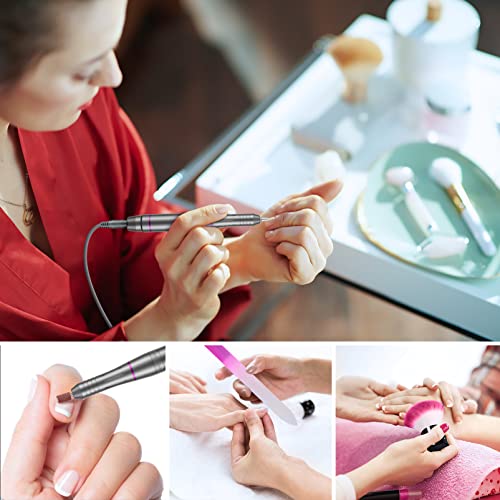 Electric Nail File, Professional Nail Drill For Acrylic Nails Low Vibration Electric Nail Drill, 20000 Rpm Adjustable Speed E File, Safe Manicure Pedicure Set With 11 Drill Bits For Nail Beginner - 5