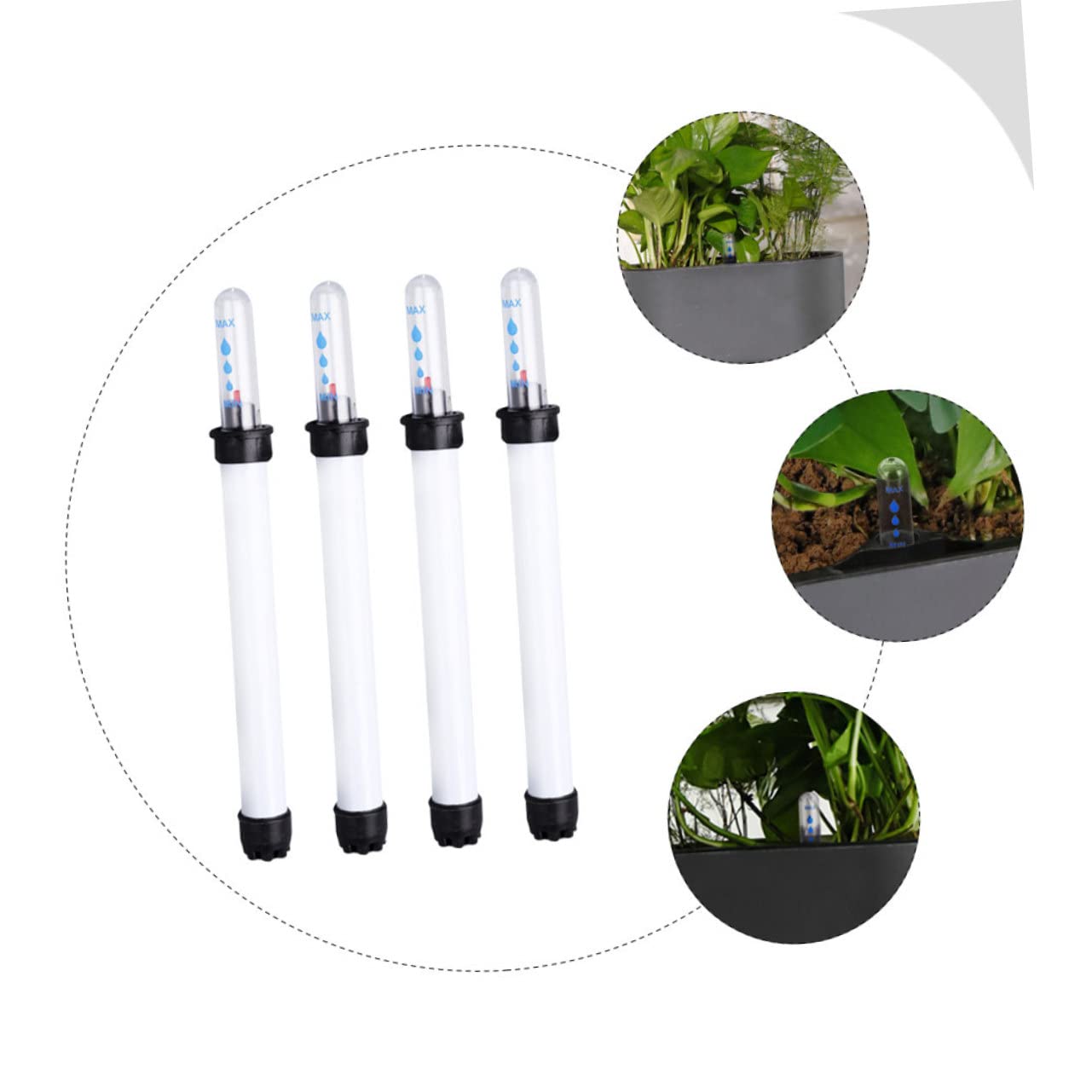 BESPORTBLE 5 Sätze Wasserstandsanzeige Temperaturanzeige Spiel Gebogener Schwanenhals Wasserkocher Solar Niederschlagsanzeige Aquarium Thermostat Durchsichtige Ornamente 4 Stück * 5