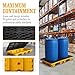 GSYUWIH 2 Drum Spill Pallet, with Drain Outlet 48x24x4 Inch Modular Spill Containment Platform, 2000 lbs Capacity Stackable Leakproof Tray, for basements, industrial warehouses, garages, and kitchens