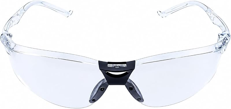 Safety Glasses, Clear Anti-fog & Scratch, ANSI Z87.1, UV Protection, Front/Side Spark & Dust Shield, Polycarbonate Lens