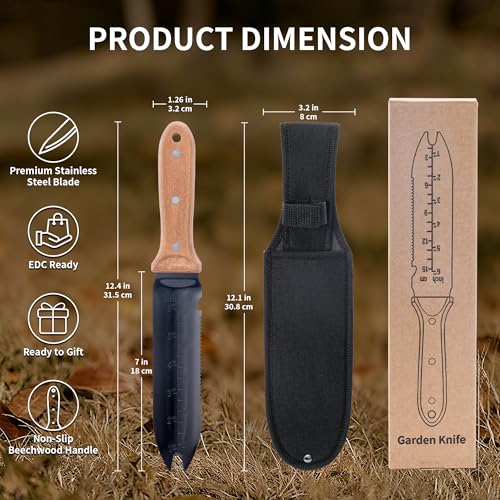 Cuchillo de Jardín YANG Hori Hori Acero Inoxidable 7" miniatura 2