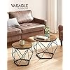 Amazon.com: VASAGLE Small Coffee Table Set of 2, Round Coffee Table ...