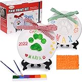 LOOBANI Dog Paw Print Ornaments Kit,DIY Pet Footprint Memorial Impression Keepsake for Puppy and Cats Owners with 2packs 50g Light Clay & Deluxe Tool Set,Non-Toxic, Light & Uncrackable