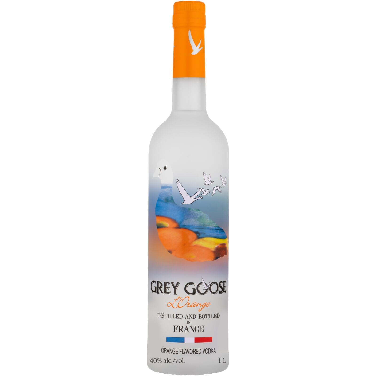 GREY GOOSE L'Orange, ALC. 40%, 100 cl / 1 l, vodka francés de elaborado con vodka GREY GOOSE y esencia de naranjas de Florida