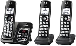 PANASONIC Expandable Cordless Phone System with Link2Cell Bluetooth, Voice Assistant, Answering Machine