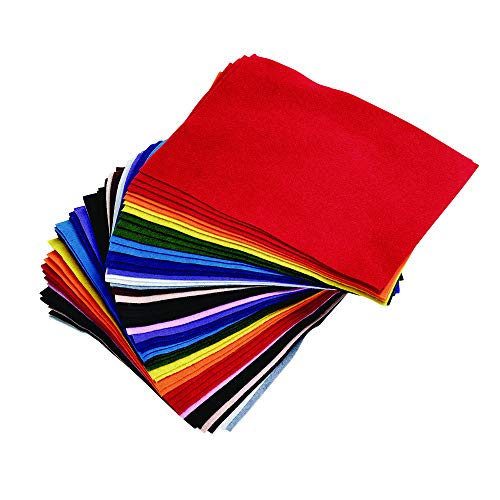 Colorations 100% Polyester Felt Sheets 9 inches x 12 inches, 13 Colors, 1mm
