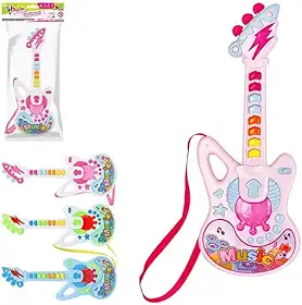 Guitarra Infantil Musical com Luz e Som, Plástico, 36cm, para Crianças acima de 18 Meses