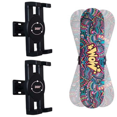 HHUXIUE 2er-Set Skate-Deck-Wandhalterung, 360° drehbare Skateboard-Wandhalterung, schwimmender Display-Aufhänger, geeignet für jeden Skateboarder. (2 Set)