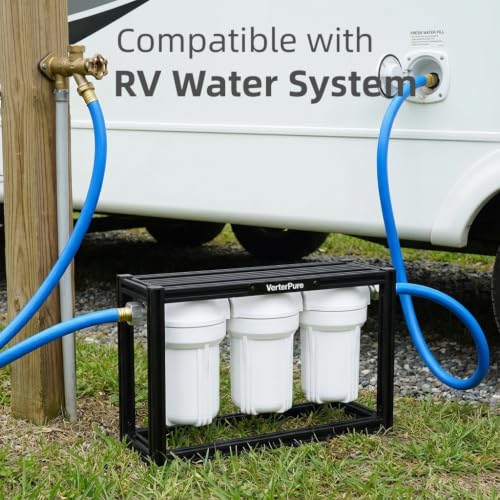 Image of S3 Mini External 3-Stage RV Water Filter System, Compact, 5 Inch Filters, Portable Black