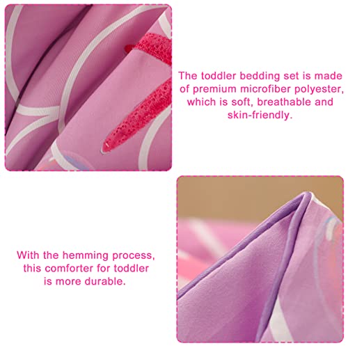 Suchdeco 4 Pieces Toddler Bedding Set For Girls Baby Crib Bedding Set Toddler Comforter Sets With Mermaid Tails Print Blue Purple Gradient - Comforter, Fitted Sheet, Flat Sheet, Pillowcase #TOP3