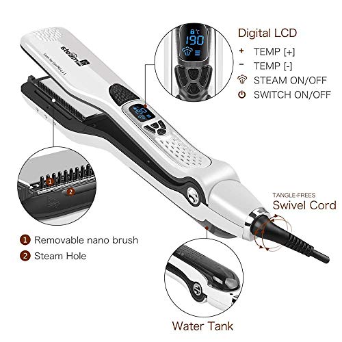 Plancha para cabello con vapor y control ajustable de temperatura miniatura 2