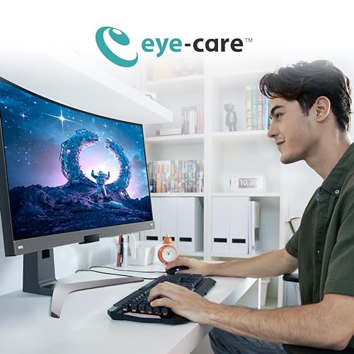 Image of BenQ EW3880R Premium Curved Ultrawide Monitor 38 inch WQHD w /Remote | IPS | 2300R Curve | HDRi | Eye-Care Tech | Height, Swivel & Tilt | 2.1ch w / 8w Subwoofer | DisplayPort |HDMI | USB-C | USB Hub,Black