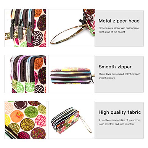 Image of BIAOTIE Large Capacity Wristlet Wallet - Women Printed Nylon Waterproof Handbag Clutch Purse