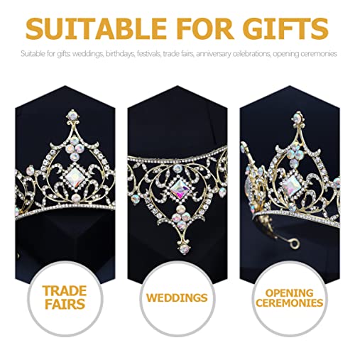 Tiara de oro estilo barroco y diademas de metal elegantes para mujer para fiestas 2