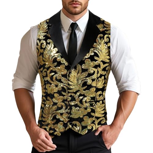 Gilet à paillettes pour homme costume de scène scintillant et tenue disco chic