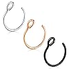 D.Bella Fake Septum Hoop 20G Faux Nose Piercing Hoop Clip on Nose Rings Non Piercing Fake Septum Lip Ear Ring Faux Body Piercing Jewelry for Women Men