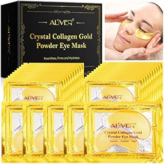 24K Gold Under Eye Mask, 25 Pair Eye Care Gel Pads, Under Eye Patches for Dark Circles, Anti Wrinkle Treatment, Puffy Eyes, Dry & Fine Lines, Helps eyes Hydrating & Soothing | Skin Care Gift Box Sets