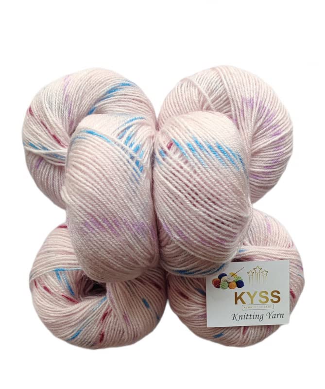 KYSS Baby Soft Print Multi Shaded (Pack of 6) Baby Soft Wool Ball Hand