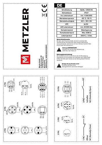 Metzler Pulsante Interruttore LED - Ø Diametro 16