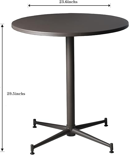 Miniatura 3 de Mesa redonda moderna para pub de 23.6 pulgadas, mesa de altura de barra de metal para exteriores, marco de metal, muebles de interior para jardín,