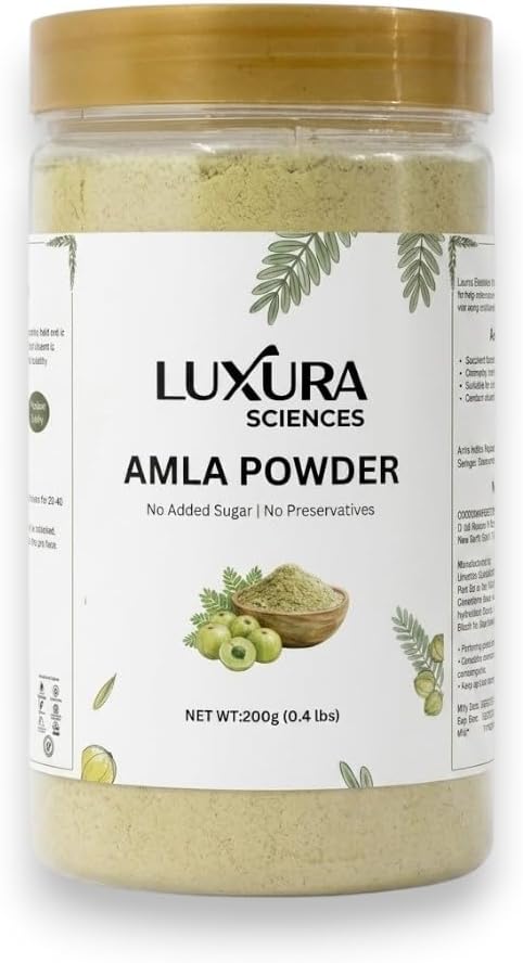 Luxura Sciences Pure Amla Powder For Hair Growth 200 Grams.FSSAI Approved.