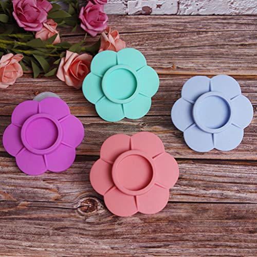 Mobestech Protetor de piso para pés de cadeira de silicone com 4 peças, almofadas em formato de flor