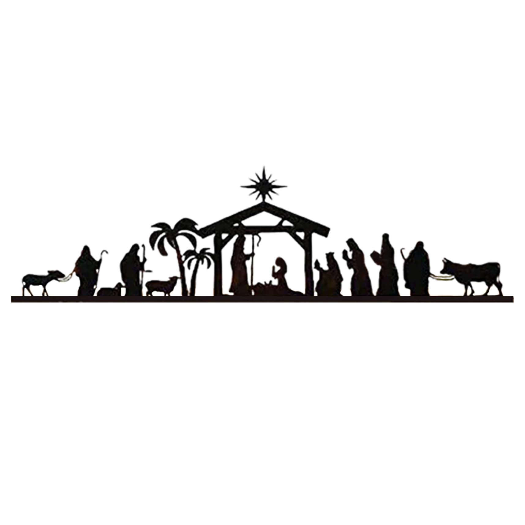 Scène de la Nativité 13,8 x 3,3 pouces ornement crèche table bois