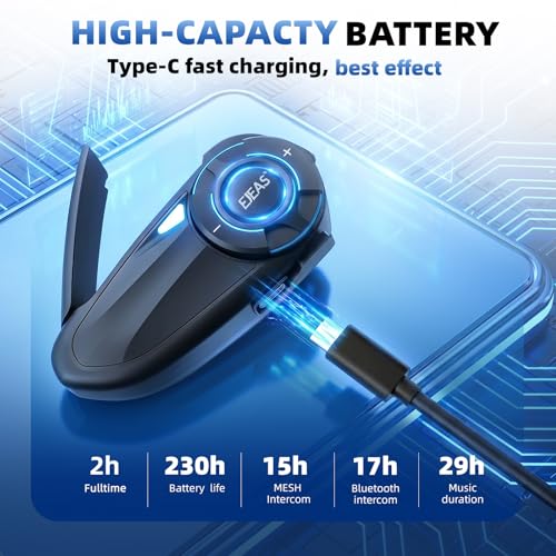 EJEAS Q8 Mesh Bluetooth Helmet Intercom