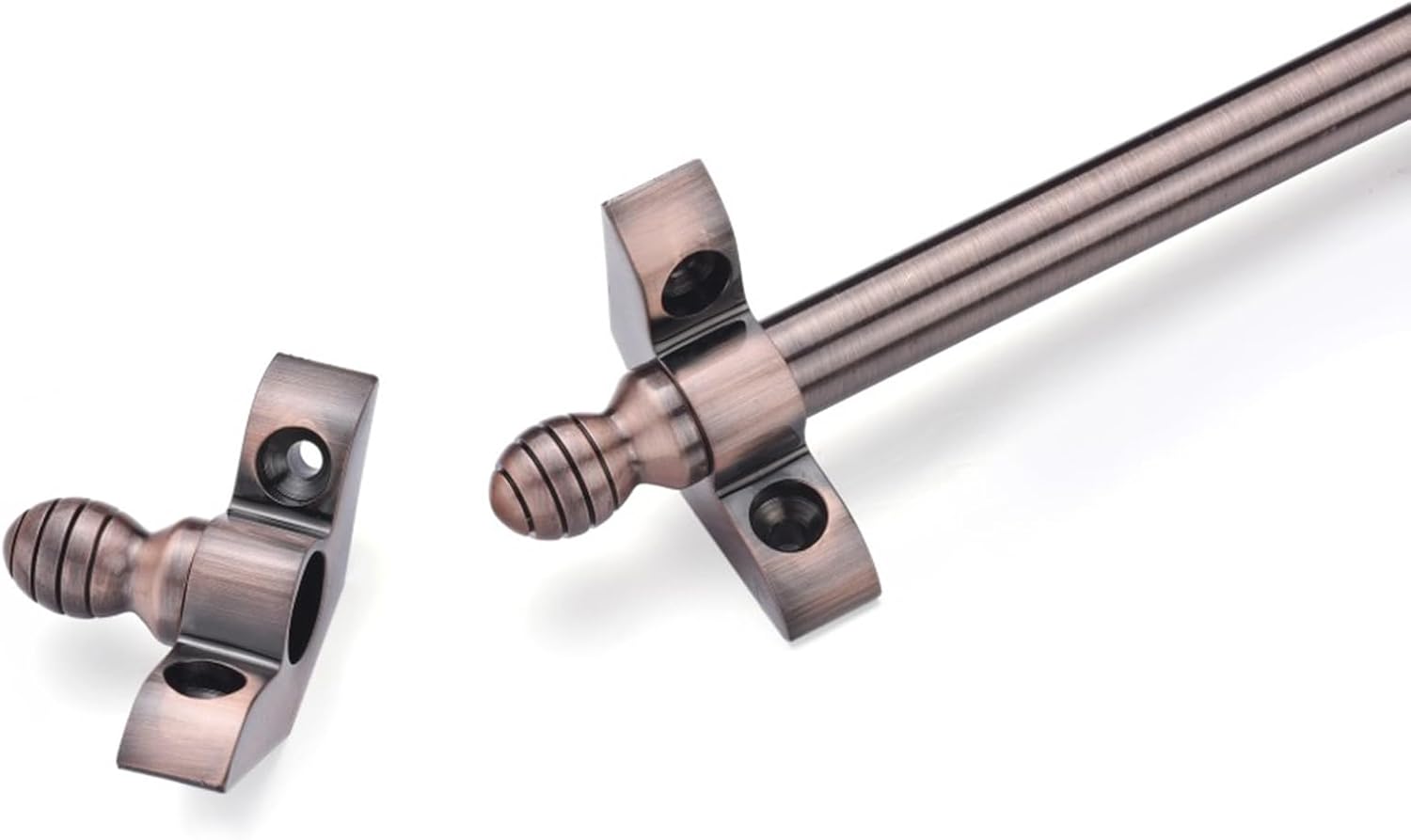 Elegant Red Bronze Stair Runner Rods with Finials - Durable 27.5" Brass Carpet Poles, Easy to Install Home Decor - Palace Style Stairway Accent for Luxury Interiors