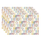 XCHI Colorful Happy Birthday Placemats Set of 4 Table Mats Table Decorations 12x18 Inch