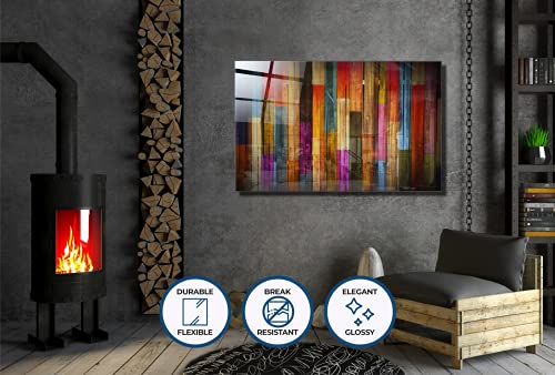 Tebamall Glass Printing Wall Art On Frameless Free Floating Tempered Glass Panel Ready To Hang Modern Decor Ideas For Your Living Room, Bedroom ＆ Office Contemporary Natural And Vivid Wall Decor Home Decor Housewarming Gift (28"X44"X0.2" / 70X110X0.5 Cm) #TOP4