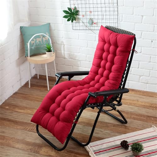 Highdi Coussin de Chaise Longue Jardin Exterieur, Coussin Bain de Soleil, Matelas Transat Pliable épais & Confortable avec Sangles antidérapantes, pour...