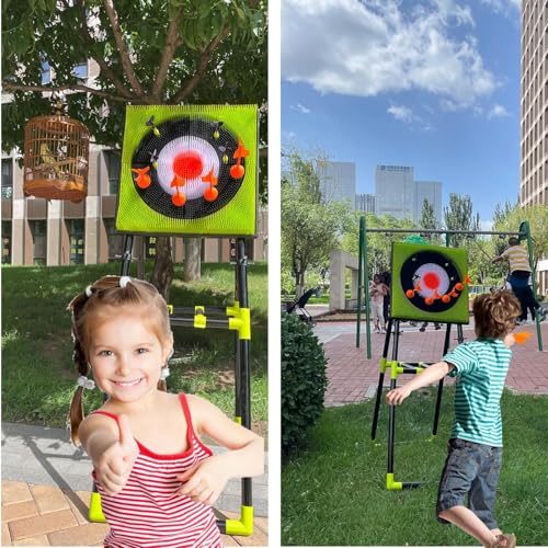 4 in 1 Deluxe Axe -Wurfspiel -Set für Erwachsene mit zusammenklappbarem Stand, Backyard & Indoor Outdoor Sports -Aktivitäts -Set umfasst Achsen, Darts, Schleifen und Wurfsterne mit Target Board – Bild 4