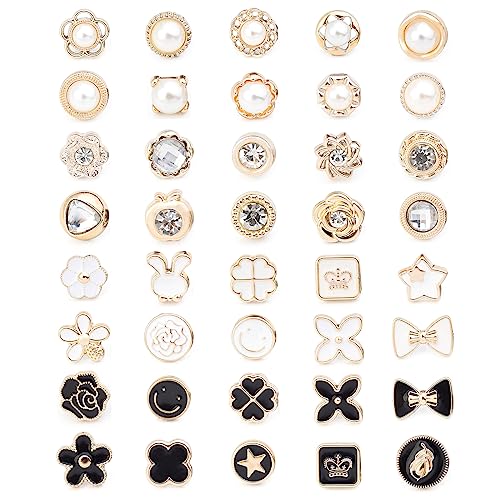 3 Spille A Bottone Con Fiori E Strass | Accessorio Invisibile Per Camicie E Abiti Da Donna - Foto 4