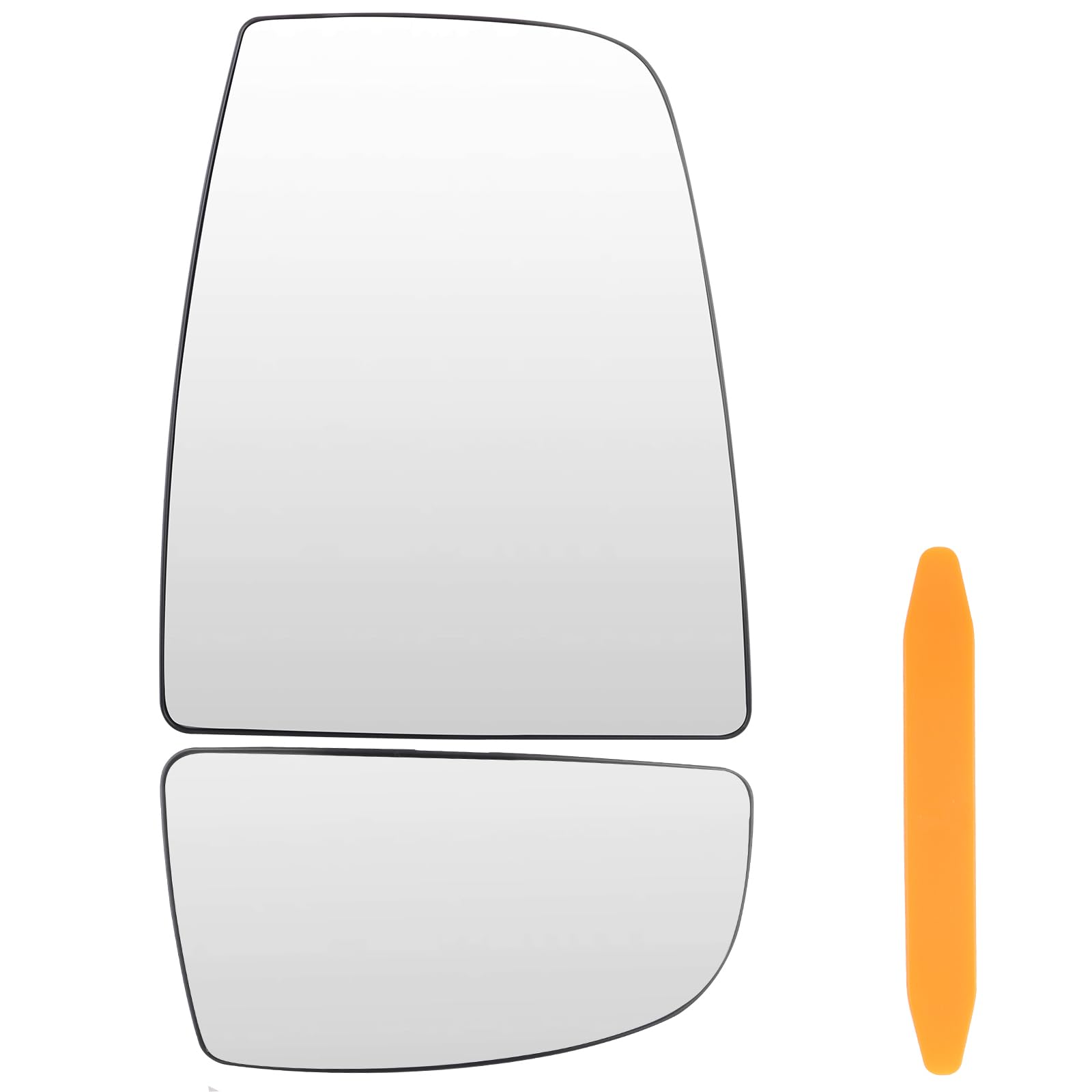 Vetro Specchietto Retrovisore Lato Destro Superiore e Inferiore per Ford Transit MK8 2014 2015 2016 2017 2018 2019 2020 Riscaldabile Vetro Specchio Esterno Convesso con Piastra di Supporto
