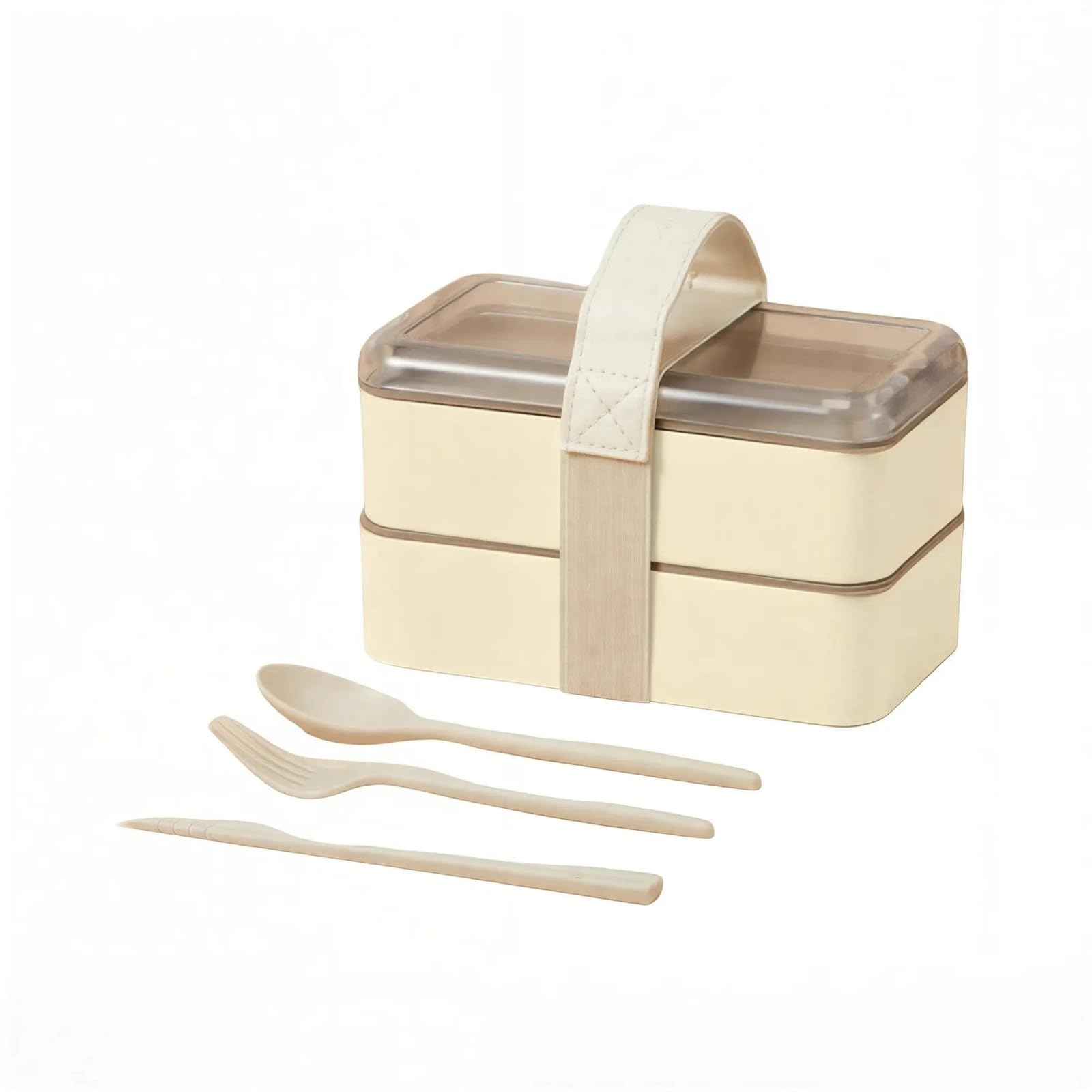 Snorvixre Portable Bentos Box for Students and Leak Proof Microwave Safe Lunch Container Double Layer with Utensils Lunch Box