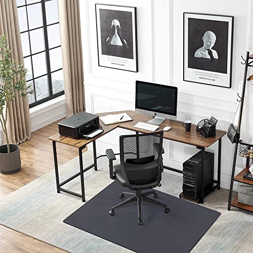 Neutype Glass Chair Mat, Tempered Glass Office Chair Mat For Carpet Or Hardwood Floor - Effortless Rolling, Easy To Clean, Best For Your Home Or Office Floor (46" X 53" X 1/4", Grey) #TOP5