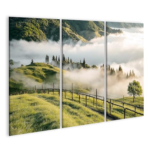 Tableau sur toile brume du matin : l'esprit nature chez vous en 3 pièces