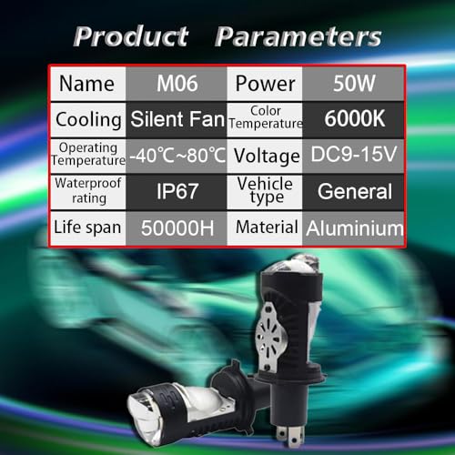 Image of NIGHT LIFE 55W H4 LED Projector Headlamp 18000LM 6000K White High Low Beam 9-60V CANBUS Error Free 12V 24V Car Bike Fog Light IP68 Waterproof