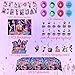 Demon Hunters Birthday Decorations, Party Supplies Set Include Banner, Backdrop, Balloons, Hanging Swirls, Cake Cupcake Toppers, Tablecloth for Boys Girls Kpop Theme Party