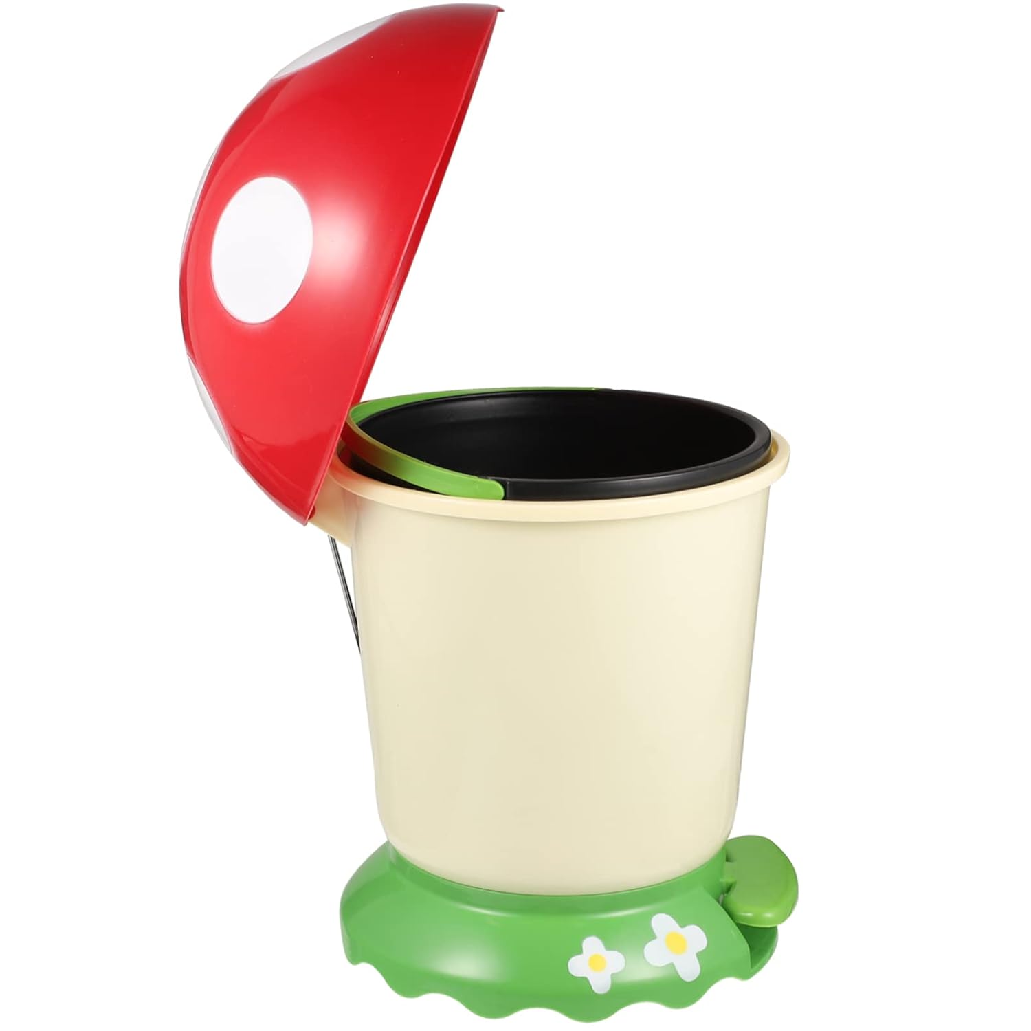 Alipis Office Decor Mushroom Trash Can with Foot Pedal