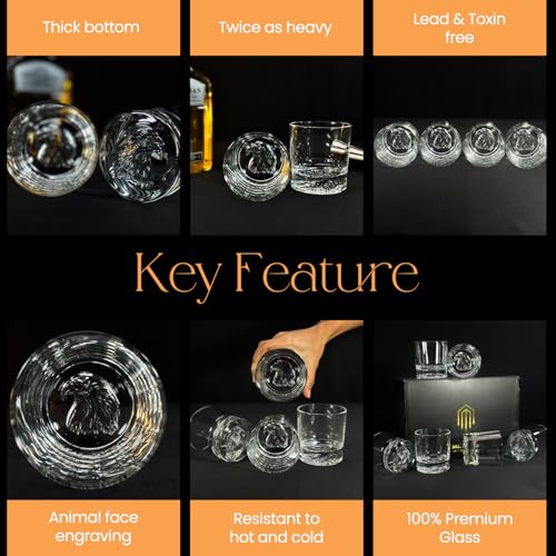 Image of Melbify Plain Eagle Whiskey Glass Gift Set | 4 pcs Set | 300 ML | Ultra-Premium | Imported | Luxurious | Ideal for Wedding Gifts, Anniversary, VIP and Corporate Gifts
