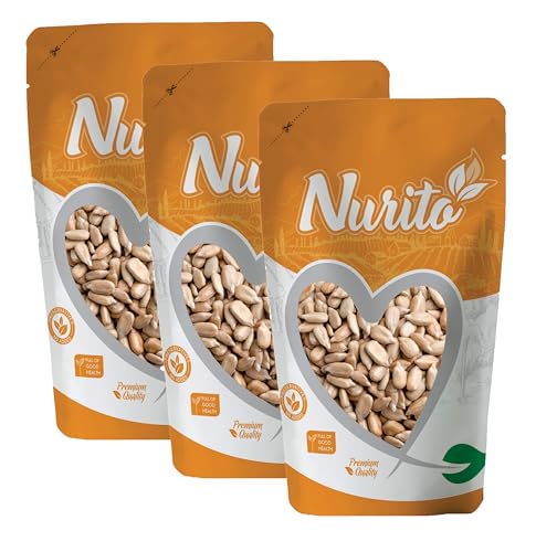 Image of Nurito Sunflower Seeds 750 Grams (250 Grams X 3) - Surajmukhi Beej | Healthy Crunchy Seeds Snack for Healthy Eating | Raw Sunflower Seeds Rich in Protein & Fiber |Whole Sunflower Dried Seeds for Improve Focus & Heart Health | Super Food for Learning Kids & Whole Households | Surajmukhi Beej Source of Iron