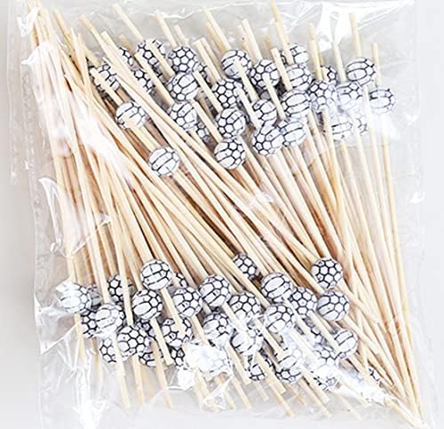 AILEXI Cocktail Sticks 100 Counts Wooden Toothpicks Party Supplies Frill Finger Food Fruits Sandwich Nibbles - Bamboo Knotted