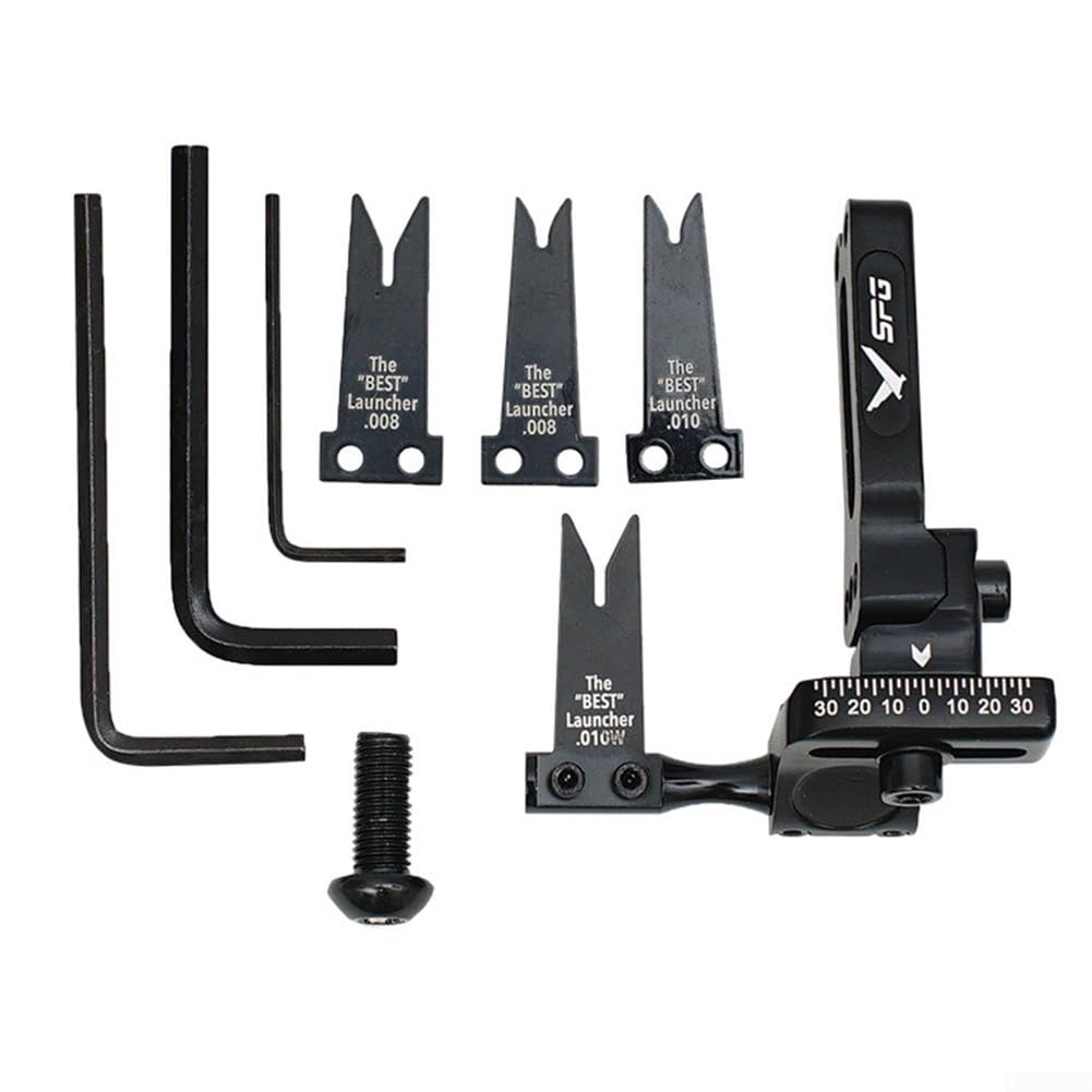 Steel Plate Arrow Rest for Compound Recurve Bow - Adjustable Aluminium Alloy Rest with 3 Replaceable Plates & Wrench for Target Practice Hunting