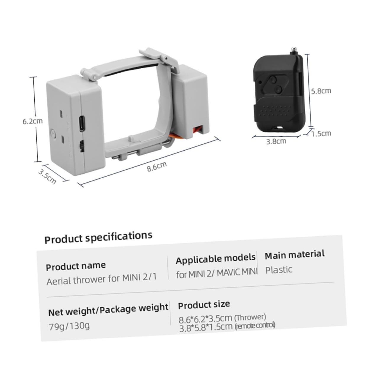 BESPORTBLE Lanciatore Di Droni Compatibile Mini Dispositivo Di Rifornimento e Trasporto Consegne Carrello Di Atterraggio Incluso Capacità Fino Facile Installazione e Controllo