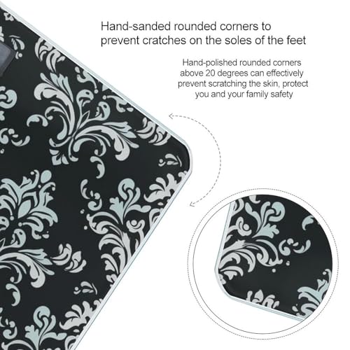 Báscula digital Damask Pattern con pantalla LCD para baño miniatura 4