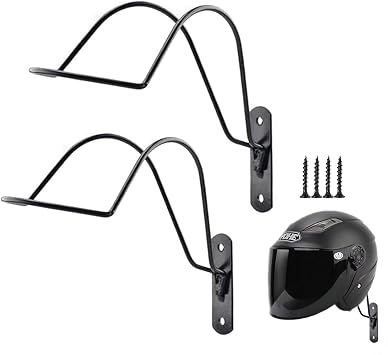 HDEYGIOU 2Pcs Helmet Rack,Wall Mounted Helmet Holder Metal Equestrian Helmet Rack with Screws for Equestrian Motorcycle Baseball Rugby Helmet