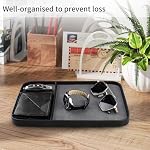 SENEN Leather Tray, Stylish and Organized Multifunctional Tray, for Table Entryway, Premium PU Leather, Catchall Tray for Keys, Watch, Wallet, Jewelry, and More (Black Frame) - Image 5