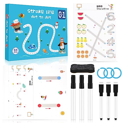 Cuaderno de escritura mágica, Cuaderno de Trabajo de trazado mágico Libro de arta Aprender a Escribir uaderno de caligrafía Reutilizable para niños pequeños Colorear para niños Líneas y Formas